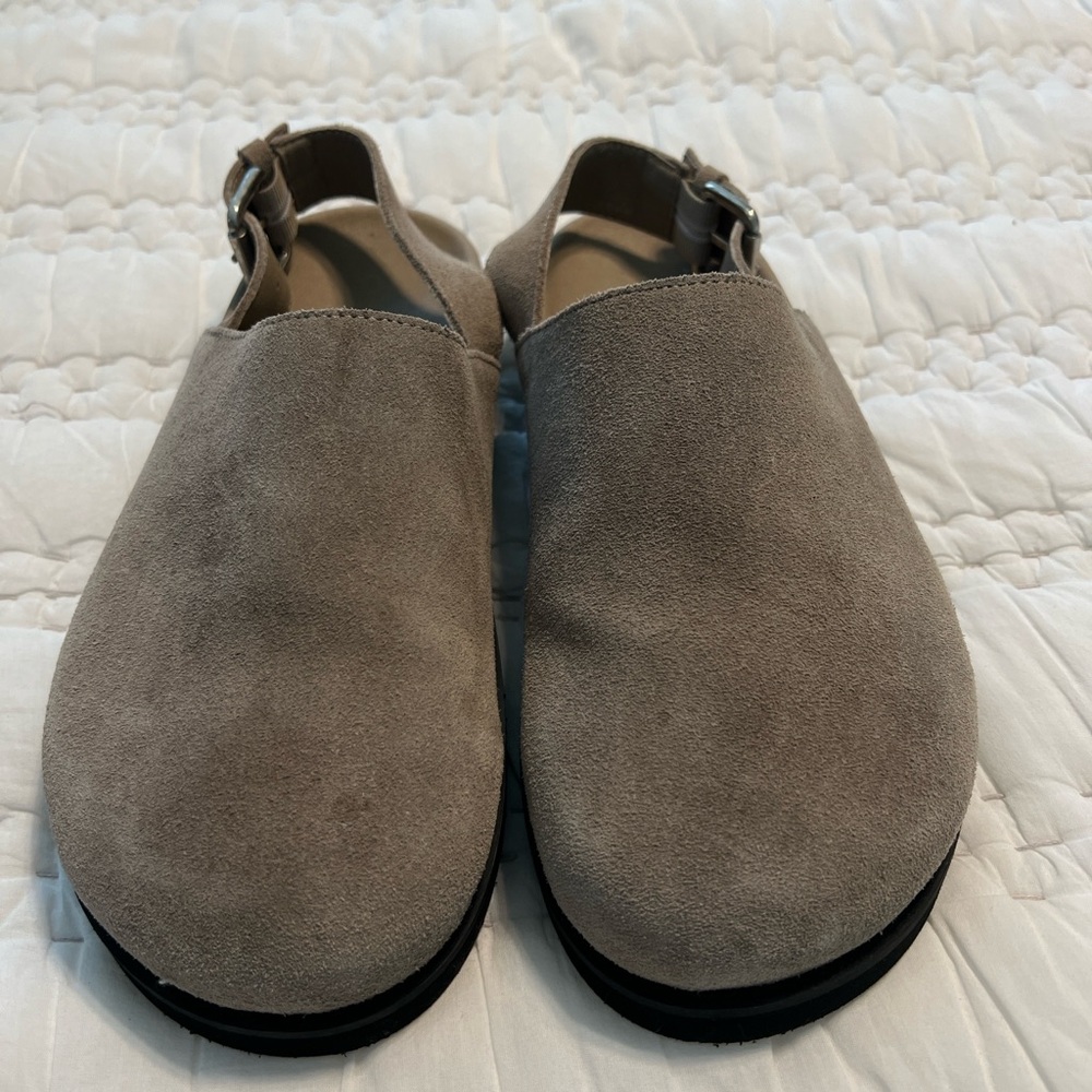 Taupe Suede Slip-On Shoes